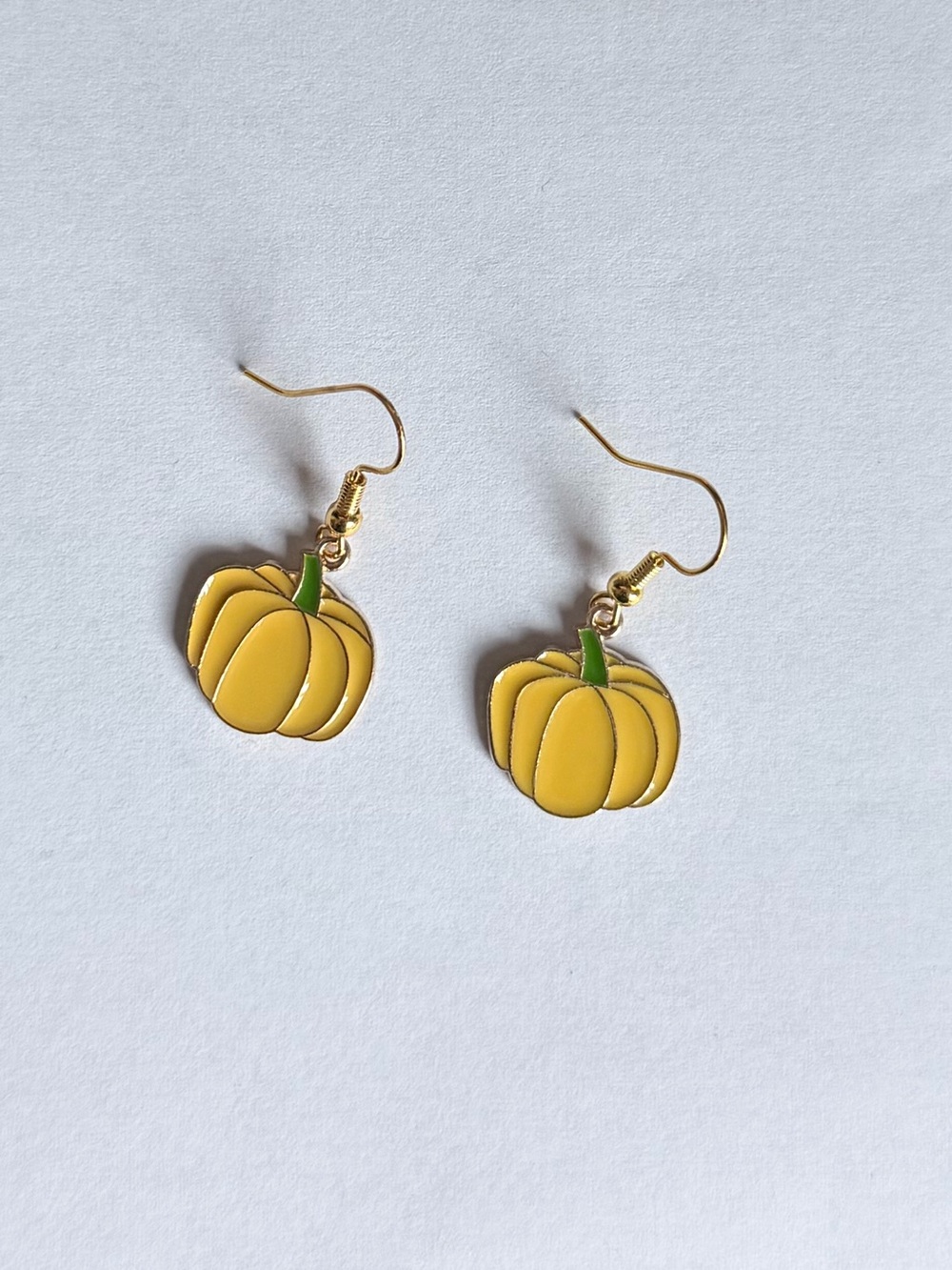Playful Yellow Pumpkin Dangle Earrings for Women